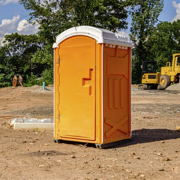 how often are the portable restrooms cleaned and serviced during a rental period in Emington Illinois